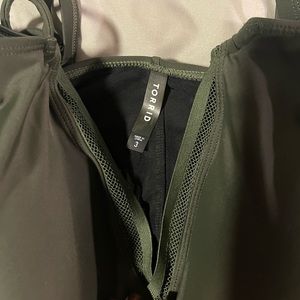 Torrid olive green wireless one piece swim suit